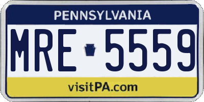 PA license plate MRE5559