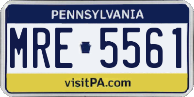 PA license plate MRE5561