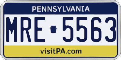 PA license plate MRE5563