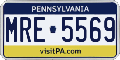 PA license plate MRE5569