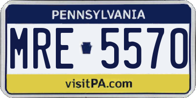 PA license plate MRE5570