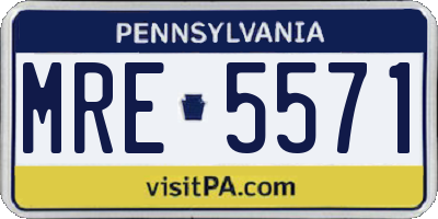 PA license plate MRE5571