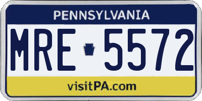 PA license plate MRE5572