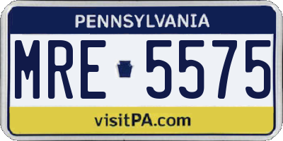 PA license plate MRE5575