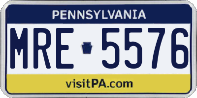 PA license plate MRE5576
