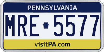PA license plate MRE5577