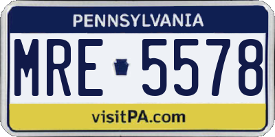 PA license plate MRE5578