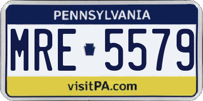 PA license plate MRE5579