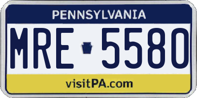 PA license plate MRE5580