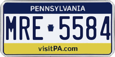 PA license plate MRE5584
