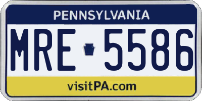 PA license plate MRE5586