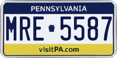PA license plate MRE5587