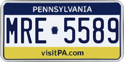 PA license plate MRE5589
