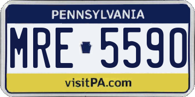 PA license plate MRE5590