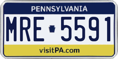 PA license plate MRE5591