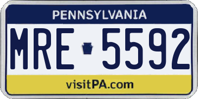 PA license plate MRE5592