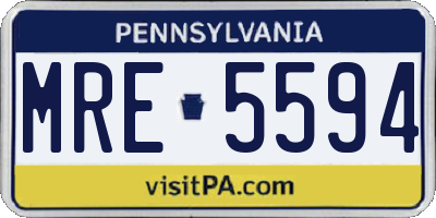 PA license plate MRE5594