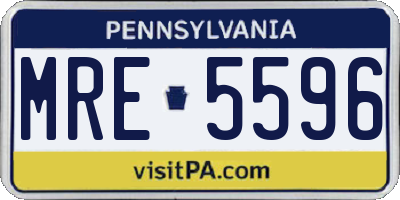 PA license plate MRE5596