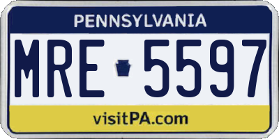 PA license plate MRE5597