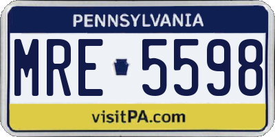 PA license plate MRE5598
