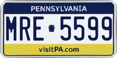 PA license plate MRE5599