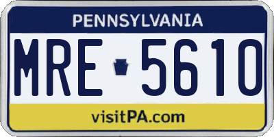 PA license plate MRE5610