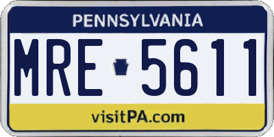 PA license plate MRE5611