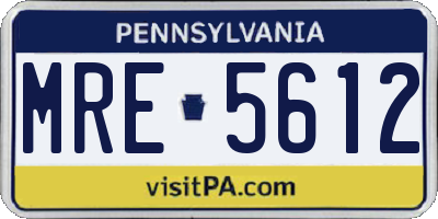PA license plate MRE5612