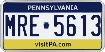 PA license plate MRE5613