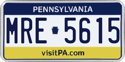 PA license plate MRE5615