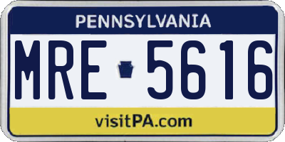 PA license plate MRE5616