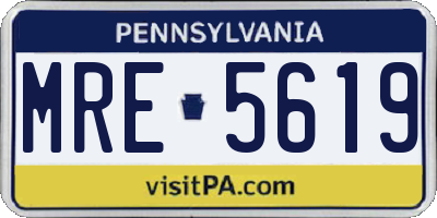 PA license plate MRE5619
