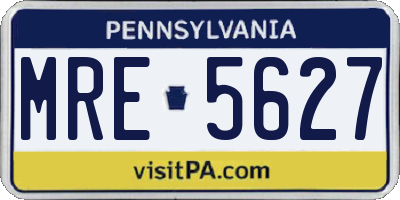 PA license plate MRE5627