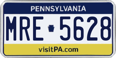 PA license plate MRE5628