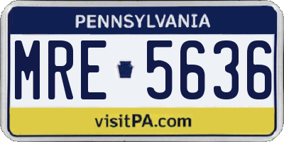 PA license plate MRE5636