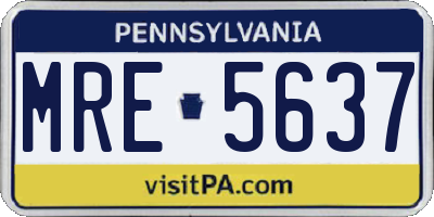 PA license plate MRE5637