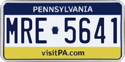 PA license plate MRE5641