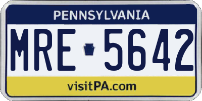 PA license plate MRE5642
