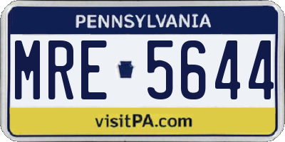 PA license plate MRE5644