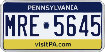 PA license plate MRE5645