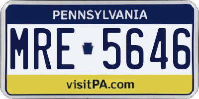 PA license plate MRE5646