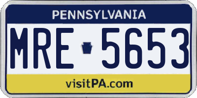 PA license plate MRE5653