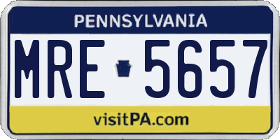 PA license plate MRE5657