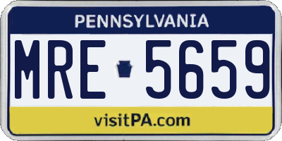 PA license plate MRE5659