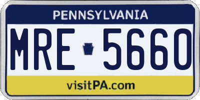 PA license plate MRE5660