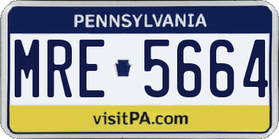 PA license plate MRE5664