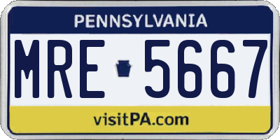 PA license plate MRE5667