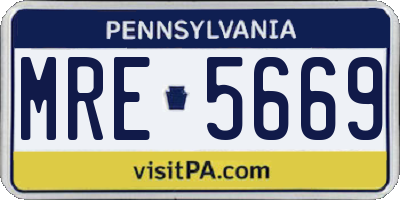 PA license plate MRE5669