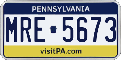 PA license plate MRE5673