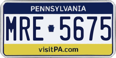 PA license plate MRE5675